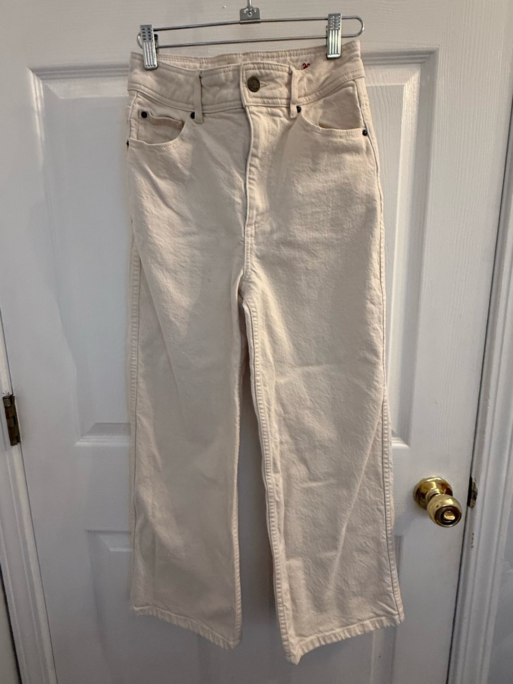 Sezane Ecru Wide-Leg Jeans